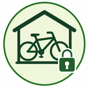 Symbol: sicher abgestelltes Fahrrad