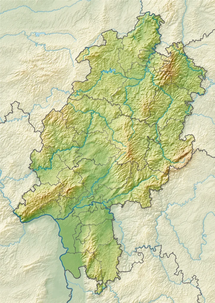Topografische Karte von Hessen