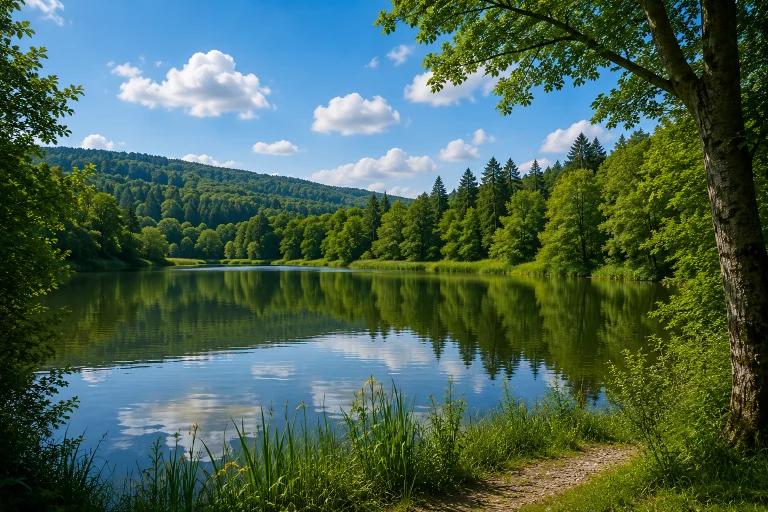 See und Waldlandschaft im Taunus